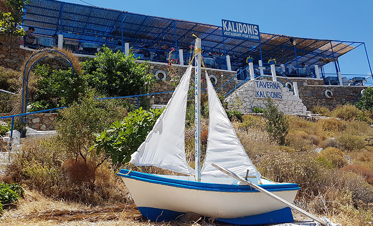 Taverna Kalidonis at Palionnisos beach in Kalymnos